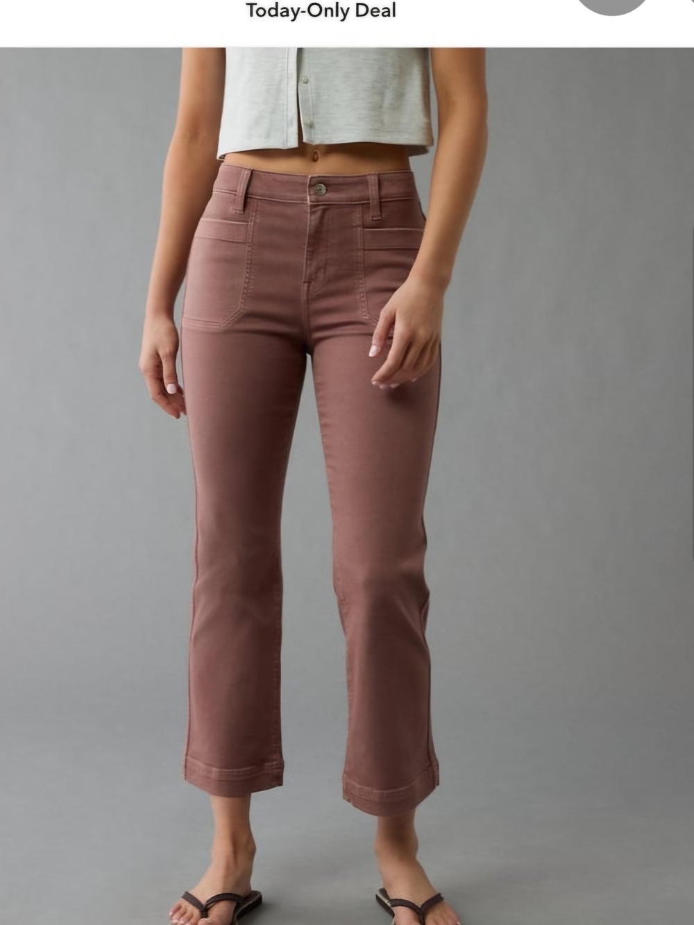 American Eagle Woman's Kick Boot Crop Mauve-10L